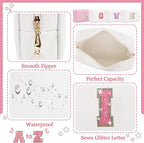 Initial letter patch makeup bag,