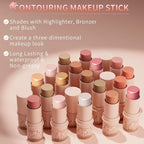 3Pcs Cream Contour Stick, with Highlighter Stick Milk