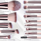 BS-MALL Makeup Brushes Foundation Powder Concealers Eye Shadows Makeup Set with LED light Mirror 14 Pcs Mini Makeup Brushes (APINK)