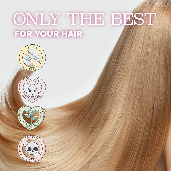 Luseta Glossy Pearl Shampoo and Conditioner Set Smooth & Moisturize, Fight Frizziness and Add Shine,Hydrating for Damaged Hair, Detangle,Nourish Strands,Paraben Free, Sulfate Free,16.9oz