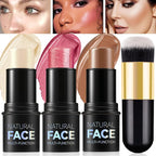 3Pcs Cream Contour Stick Makeup Kit - Cream Blush Stick Highlighter Stick Contour Bronzer Stick for Cheeks, Waterproof Long Lasting Blendable, Contour Stick Trio for Face Makeup (#01, 03, 04)