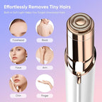 Facial Hair Remover for Women- as Seen on TV Painless Face Shaver -Mini Hair Remover, Electric Razor Shaver Portable Bikini Epilator for Lips, Chin, Armpit, Peach Fuzz, Fingers, Neck, Cheek (White