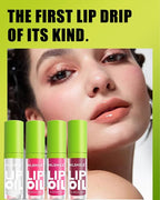 4 Colors Lip Oil Lip Glaze,Hydrating Tinted Plumping Lip Gloss,Clear Pink Shiny Glow Reviver Lip Care Oil,Longlasting Non-sticky Transparent Lip Oil,Women's Day Makeup Gift Kit for Women-SetA