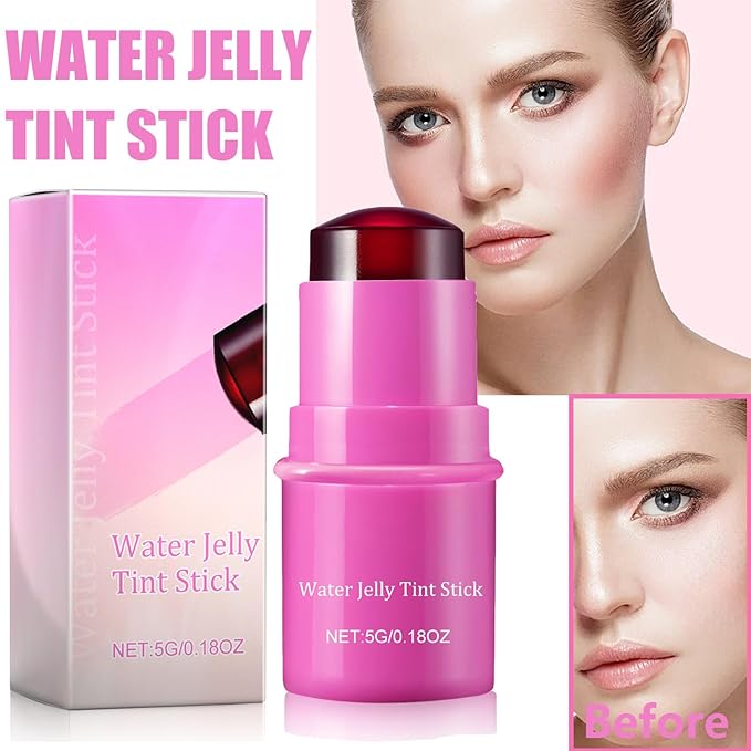 Milk Cooling Water Jelly Tint, Jelly Blush Stick Makeup Jelly Tint, Milk Jelly Blush, Cruelty Free, Blush Stick for Cheeks and Lips