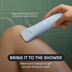 MERIDIAN Slimmer Trimmer – Electric Razor for Women, Bikini Line & Pubic Hair Trimmer, Rechargeable & Waterproof, Painless, Flawless Shave for Sensitive Skin, Gentle, Quiet & Travel-Friendly, Sky