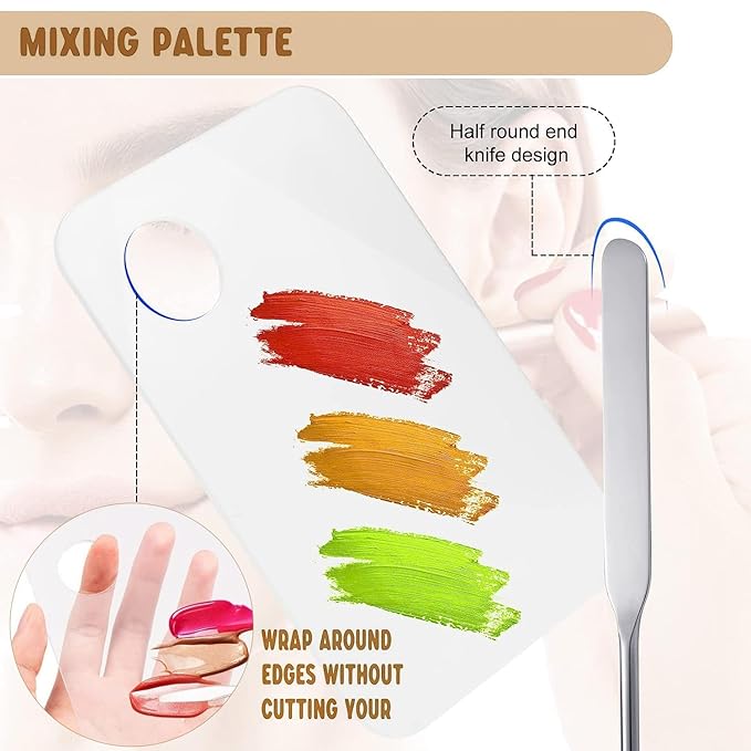 Makeup Spatula and Makeup Palette, Stainless Steel Foundation