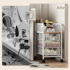 Rolling makeup cart organizer, 4-tier