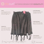 Octocurl Heatless Hair Curler - No Headband Octopus Curler - Overnight Curls for Medium Length Hair (Satin - Black)