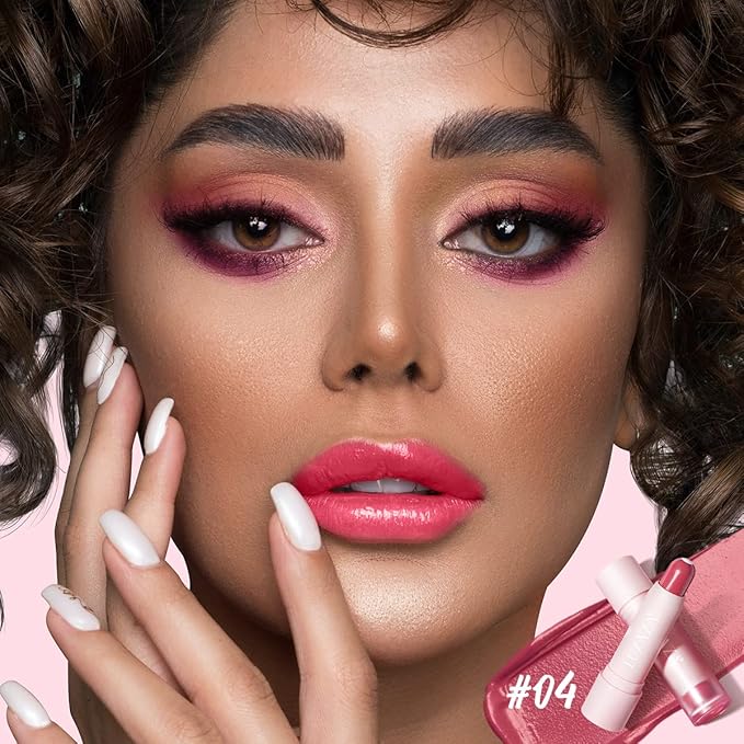 2PCS Tinted Lip Balm Chapstick with Color, Natural Semi - Gloss Finish, Hydrating/Coloring 2 in 1 Moisturizer Lip Stick for Girls & Women #01＋#04