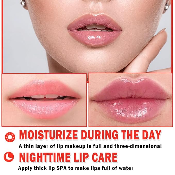 3PCS Lip Balm Honey Lip Balm, Honey Pot Lip Balm Sleeping Lip Mask with Brush, Hydrating & Prevention Dry and Cracked, Lip Scrubs Exfoliator & Moisturizer