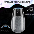 Short Coffin Nail Tips 240Pcs Short Coffin Soft Gel Nail Tips Half Matte Pre-Shape Press on Nails for Full Cover Acrylic False Nails Extension Home DIY Salon 12 Sizes Gelly Tips Fake Nails Tips