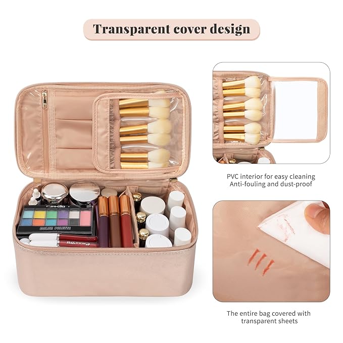 Ocheal makeup bag,vegan leather makeup