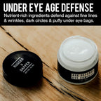 Men's Eye Cream for Dark Circles, Puffiness, Wrinkles & Puffy Eyes, Unscented Gel with Hyaluronic Acid, Vitamin E, Argan Oil, 1 Fl Oz