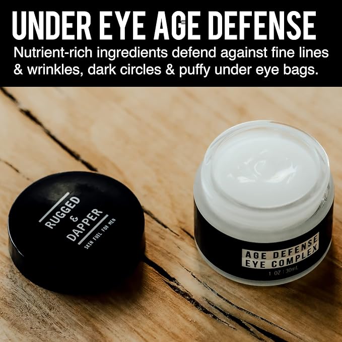 Men's Eye Cream for Dark Circles, Puffiness, Wrinkles & Puffy Eyes, Unscented Gel with Hyaluronic Acid, Vitamin E, Argan Oil, 1 Fl Oz