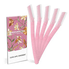 Dermaplane Razor, Face Razors for Women, Dermaplaning Tool for Women Face, Remove Facial Hair and Perfectly Shape Brows, with Protective Cover, 5 Count, Pink