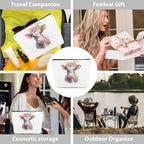 Floral farm animals cosmetic bag