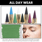 Kaely 4Pcs Dark Blue Green Purple Red Gel Eyeliner Pencil,Cream Waterproof Smudge Proof Eye Liner,Halloween Makeup,Eye Black Face Paint Lipstick Crayon,Color Colorful Eyeliner Eyeshadow Stick