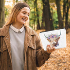 Western cosmetic bag highland cow