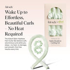 Divi x Kitsch Satin Heatless Hair Curler Set - Heatless Curls Overnight, Hair Rollers for Soft Curls & Frizz-Free Styling, No Heat Curlers To Sleep in, Curling Rod Headband for Overnight Curl- Sage