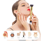 DUcare Makeup Brushes Duo End Foundation Powder Buffer and Contour Brush Synthetic Cosmetic Tools 2Pcs