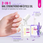 Nail Care Set with Strengthener and Cuticle Oil: Clear Nail Hardener and Lavender Oil - Repair & Growth Treatment for Weak Damaged Nails - for Women Beginners Professionals Home Manicure Travel