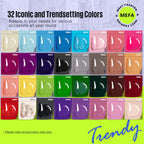 MEFA 35 Pcs Gel Nail Polish Set, 32 Colors All Seasons Collection Gel Nail Polish Set with Matte/Glossy Base Top Coat Manicure DIY Salon Home Decoration Beginners Gifts for Women