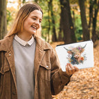 Western cosmetic bag highland cow