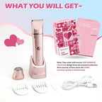 Bikini Trimmer for Women 2-in-1 – Rechargeable Electric Razors for Women, Painless Electric Shaver for Bikini, Underarm, Legs, Arms – IPX7 Waterproof, Compact Travel Design