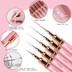 5Pcs Nail Art Liner Brushes,Liner
