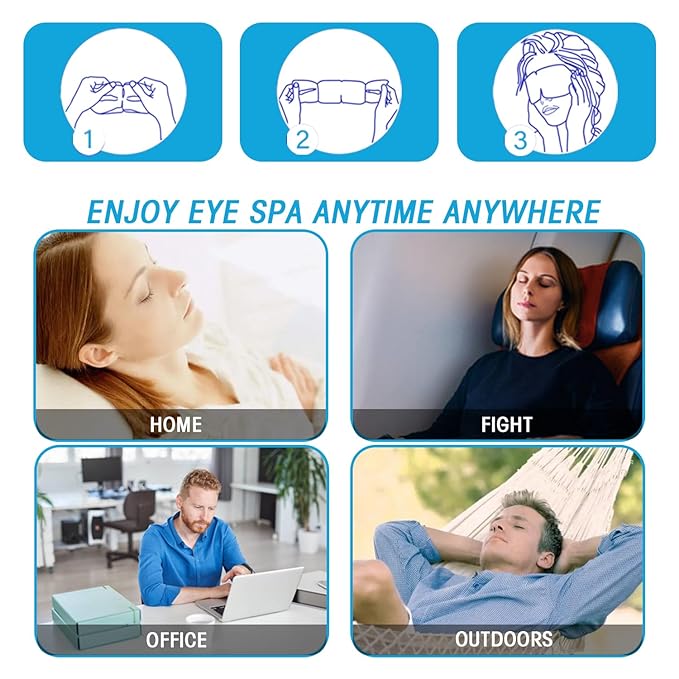 Steam Eye Masks for Dry Eyes, Heated Eye Mask Reduce Puffiness & Dark Circles, Hydrate & Soothe Tired Eyes, Travel Essentials, Business Trip, Party Favors, Unscented 20 Packs