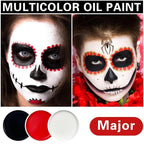 3 PCS Black White Red Face Body Paint Halloween Special Effects Makeup Kit Oil Based Cream Face Paint Kit for Cosplay Party Clown Zombie Stage Sfx Makeup