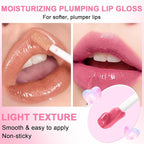 6 PCS Hydrating Lip Oil, Big Brush Head Lip Glaze Shiny Transparent Lip Glow Oil, Nourishing & Non-sticky Long Lasting Fresh Clear Smooth Lip Care Plumping Lip Oil (SET B)