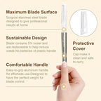 Dermaplaning Razor for Face - 10 Blade Refills, Dermaplaning Tool for Face Help Exfoliate and Smooth Skin, Easy-to-Use Facial Razors, Eyebrow Razor & Peach Fuzz Removal for Beauty