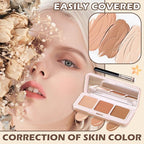 3 Colors Correcting Concealer Palette,Full Coverage Cream Contour Palette,Professional Contouring Foundation Long Wear Highlighting Concealer Contour Cream Makeup Palette with Brush
