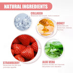 2PCS Bee Lip Balm Lip Balm Honey Pot, Strawberry Sleeping Lip Mask,Moisturizing Lip Balm with Stick,Hydrating & Prevention Dry and Cracked Lip Scrubs Exfoliator Lip Care Products(Strawberry)