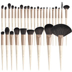 Docolor Makeup Brushes Set Professional 30Pcs Makeup Brushes Premium Synthetic Powder Kabuki Foundation Contour Blush Concealer Eye Shadow Blending Eyeliner Crease Eyebrow Make Up Brush Kit - Beige