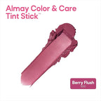 Almay Lip and Cheek Tint, Color & Care Tint Stick, Multi-Use Moisturizing Blush and Lip Color, Dewy Finish, 500 Berry Flush, 0.25 oz