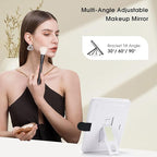 Leather makeup case with led