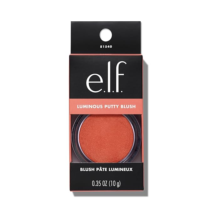 e.l.f. Luminous Putty Blush, Putty-to-Powder, Buildable Blush With A Subtle Shimmer Finish, Highly Pigmented & Creamy, Vegan & Cruelty-Free, Isla Del Sol