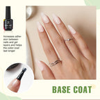 MEFA 2 Pcs 15ml Gel Top Coat and Base Coat Set, No Wipe Gel Nail Polish Base and Top Coat, Long Lasting Glossy Shine Effect Soak Off LED Nail Lamp Top Base Coat Nail Art DIY Manicure Holiday Gifts