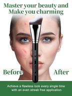 EIGSHOW Foundation Brush with Wave Shaped Head for Liquid, Cream, Powder Blending Cheekbones Jawline, Large Premium Dense Synthetic Bristles (F659)