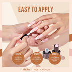 MEFA Nude Gel Nail Polish Set, 12 Colors Champagne Gold Glitter Gel Polish Set Shimmer Nude Pink natural Nail Polish Soak Off Burgundy Dark Red Brown Gifts for Women Girl DIY Salon Home Manicure