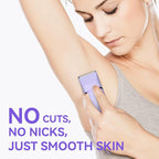 Electric Razors for Women - 4 in 1 Bikini Trimmer for Women, Waterproof Body Pubic Shaver for Womens Wet & Dry Use, Replaceable Facial & Nose Hair Trimmer, Rechargeable Hair Removal Kit, Purple