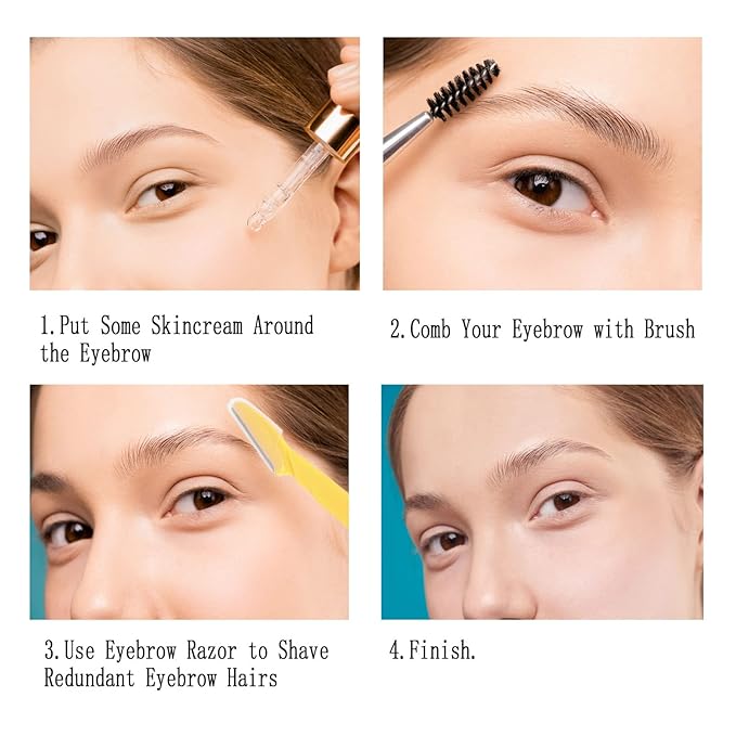 Facial Razor, 64 Pcs Eyebrow Shavers for Women, Multipurpose Exfoliating Dermaplaning Tools for Face With Precision Cover, 4 Colors