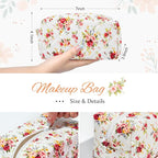 Soidram quilted makeup bag floral