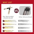 Dual Ended Silicone Lip Brush with Lid, Jelly-like Lip Makeup Brush, Versatile Makeup Applicator for Lips, Concealer, Contour, Blush, Bronzer, and Eyes, 1 count