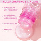 QrBxa 1 PCS Color Changing Lip Oil,Moisturizing Color Changing Lip Gloss,Non-sticky Nourishing Repairing Primer Lip Tint