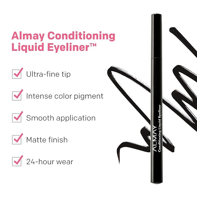 Almay Conditioning Liquid Eyeliner, Longwearing, Waterproof, Hydrating, 30 Navy, 0.03 fl oz.