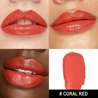 MAKI YIKA Moisture Coral Red Lipstick for Women Hydrate Lip Balm for Dry Cracked Lips Weightless Glossy Lip Color Juicy Finish,MA053 Coral Red