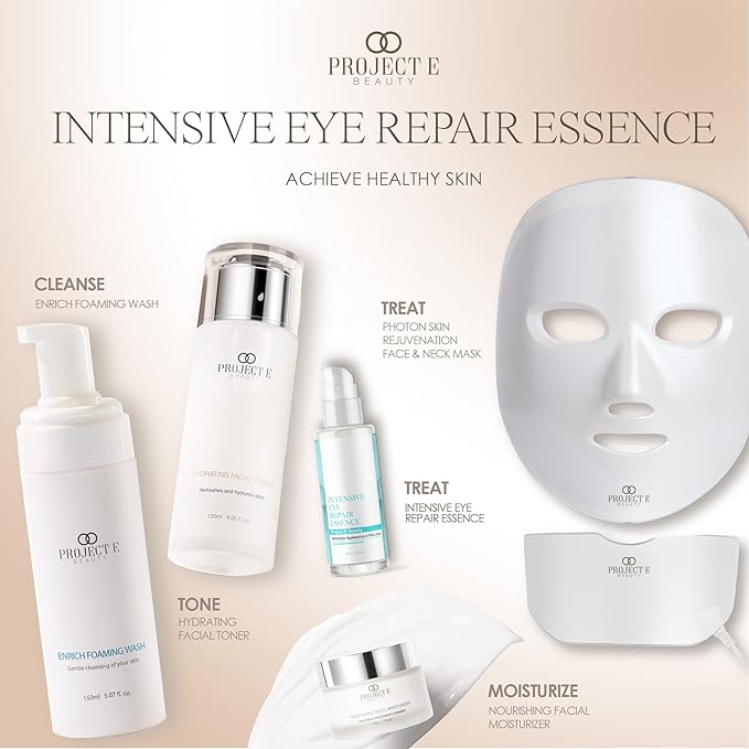 Project E Beauty Daily Skincare Routine | Gentle Cleansing | Foaming Cleanser | Moisturizing Daily | Hydrating Face Cream | Age Defender Eye Cream (Eye Essence)